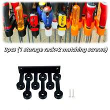 1/2pcs (1/2 Rack + 2/4 Matching Screws) Screwdriver Wall Mount Rack/9-Slot Screwdriver Storage Rack, Garage Organization Tool, Easy Installation, Used For Manual Tool Organization, Suitable For Garage/Warehouse Tool Organization And Storage - Multicolor - View 13