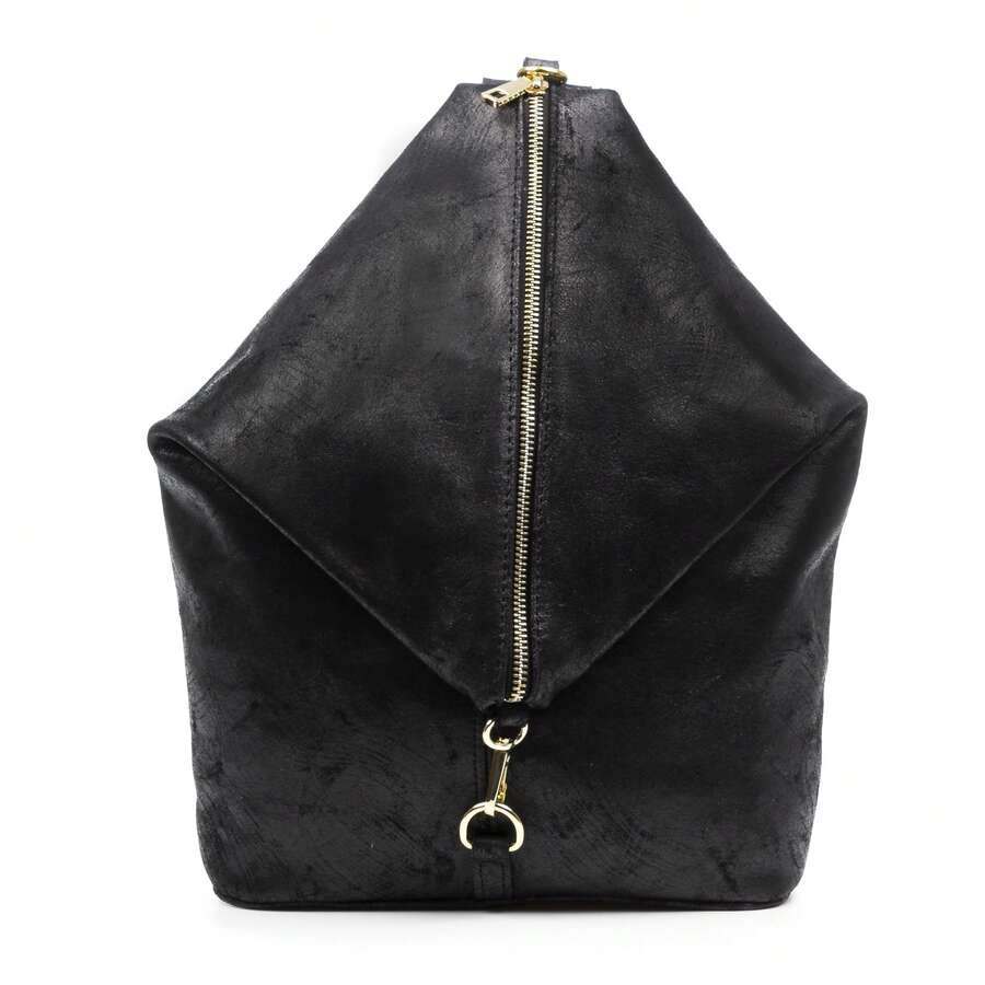 Dam Lorena Backpack Woman. Genuine Leather Suede Stone Washed - D - 查看 1