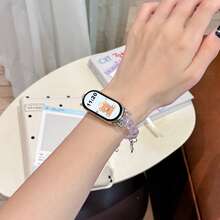 Tali Jam Tangan Multifungsi, Elegan dan Bergaya, Ringkas dan Indah. Desain Tali Jam Tangan Asimetris Modis Kreatif Motif Beruang Cahaya Bulan, Cocok untuk Xiaomi Band Seri 10/9/8. Desain Gesper Lepas Cepat, Mendukung Berbagi Versi NFC, Aksesori Tali Jam Tangan Pasangan - MultiWarna - View 9
