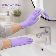 Disposable Nitrile Gloves - Lightweight, Suitable For Home Cleaning, Pet Care, Multi-Purpose Cleaning Gloves, Fashionable Cleaning Gloves, All-Season Use, Ambidextrous, Multiple Colors To Choose From - Light Purple - View 4