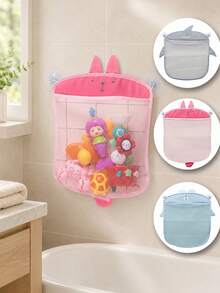 1pc Children's Bath Toy Storage Bag, Baby Bathroom Hanging Organizer Bag, Nursery Storage Organizer Bag, Suction Cup Only Adheres To Smooth Surfaces (Not Suitable For Frosted/Uneven Surfaces), Will Slip Off When Wet - Multicolor - View 9