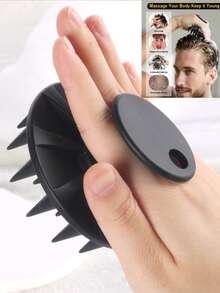 1pc Scalp Massage Shampoo Brush, Soft Silicone Bristles, Suitable For Hair, Dry And Wet Use, Home Bathroom Decor, Summer - A - View 1