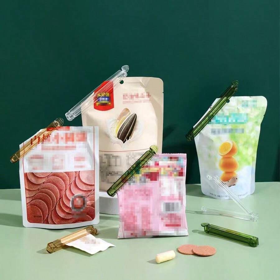 5/10pcs Food Bag Sealing Clips, Multifunctional Reusable Food Preservation Sealing Clips, 4.7 Inches And 6 Inches, For Various Plastic Bags And Snack Bags, Kitchen Organizers And Storage, Kitchen Accessories, Random Color. - Clear - View 1