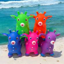 1 Piece 60*54*40cm, 1350g. Musical Inflatable Jumping Deer - Space Hopper With Handle + Ride-On Animals (Bounce Friends Set) Inflatable Jumping Horse - Space Hopper With Handle, Ride-On Animals And Bounce Inflatable Jumping Horse: Space Hopper + Ride-On Animals (Bounce Friends) - Blue - View 3
