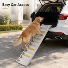 Foldable Pet Access Ramp – Lightweight Portable Dog Ramp For Cars, Homes & Outdoor Use | 154 Cm Length, Non-Slip Surface, Easy-Fold Design For Small To Medium Pets - White - View 3