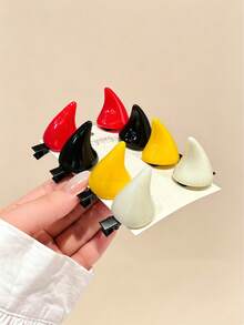 2pcs Cute Shiny Devil Horn Hair Clips, Funny Cartoon Horn Hair Clips, Party Cosplay Girls Hair Accessories - Multicolor - View 3