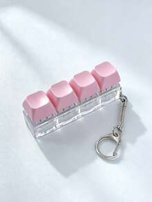 1pc 9-Key Cube Keyboard Shaped Keychain, Creative Keyboard Pendant, Bag Charm, Car Key Accessory, Fingertip Style Zipper Pendant, Daily Bag And Car Decoration Accessory - Multicolor - View 1