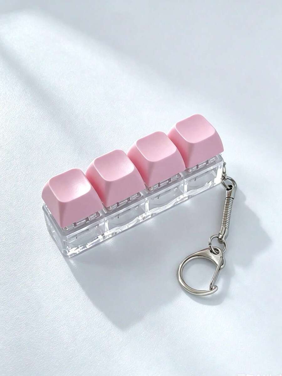 1pc 9-Key Cube Keyboard Shaped Keychain, Creative Keyboard Pendant, Bag Charm, Car Key Accessory, Fingertip Style Zipper Pendant, Daily Bag And Car Decoration Accessory - Multicolor - View 1