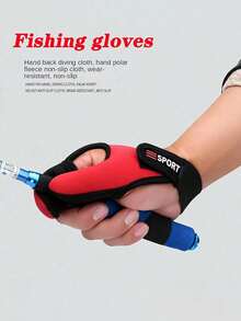 A Breathable Fishing Glove Designed For Easy Movement And Convenient Fastening - Featuring A Dual-Finger Design For The Right Hand That Offers Exceptional Comfort - Multicolor - View 3
