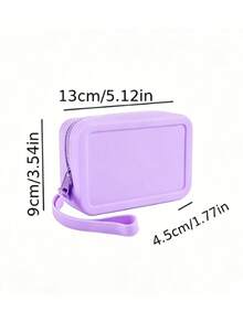 1pc Silicone Storage Bag, Portable Handheld Mini Cosmetic Coin Purse, Waterproof Zipper Storage Pouch, Suitable For Beach, Travel, Outdoor And Daily Use - Multicolor - View 12