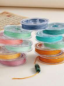 12m/Rollo Cuerda Trenzada de Colores para Joyería, Hilo para Cuentas, Material de Manualidades DIY para Pulseras, Hilo de Seda - Hilo para cuentas de joyería - Ver 4