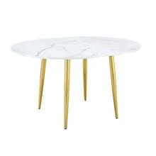 Extendable Round Dining Table, Expandable To Oval, Approx. 107-137 Cm Diameter, Table Only (Without Chairs) - 白色 - 查看 1