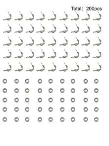 200pcs Connection Ring Set, Including 100pcs Of Buckle And 100pcs Of Positioning Beads, Suitable For Jewelry Making, Bracelet Necklace Connectors - Multicolor - View 14