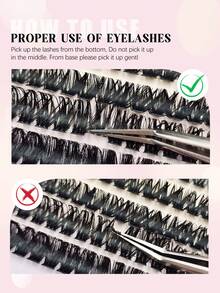 Asiteo 1055pcs Large Capacity Eyelash Book, 4-In-1 Eyelashes, 100D-200D/Pointed Natural & Voluminous Style, Korean/Medusa/Angel/Fairy Lash Clusters, D Curl, Beginner Starter Kit, Easy DIY Wear, Suitable For Beginners, Daily Wear, Holidays - D - View 8