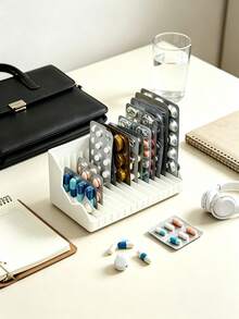 15-Compartment Pill Blister Pack Organizer, Holds Full Blister Packs, Portable Home Medicine Storage Box - Multicolor - View 3