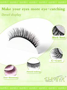 10 Pairs Natural Look Lashes Faux Mink 3D Volume Wispy False Eyelashes Short Light Volume Fake Eye Lashes Pack Reusable Soft Faux Mink Eyelashes - 黑色 - 查看 2