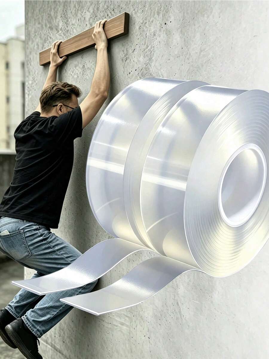 1 Roll 1/3/5/10M Heavy Duty Double-Sided Tape, Reusable Strong Adhesive Tape, Multi-Purpose Washable Removable Nano Tape, Suitable For Home/Office/Car Adhesion, Best For Home Decor Tools, Stickers, Wall Decals