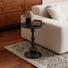 Funecy Mesa Auxiliar Pequeña de Metal, Mesa Auxiliar Redonda Negra Mate Clásica para Mesita de Noche o Sofá, Mesa de Pedestal Pequeña para Sala de Estar, Esquinas, Recámara, Patio y Bar - Multicolor - Ver 3