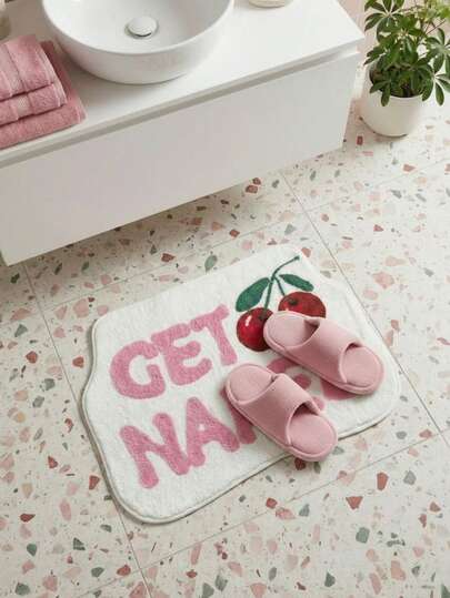 1 Piece Set Of Fun Bathroom Mat, Machine Washed Polyester Blend Carpet, Printed Carpet, Imitation Cashmere Material, Suitable For Shower, Bathtub, Bedroom - Perfect Gift, Small Size 23.6 X 15.7 Inches, Bathroom Mat