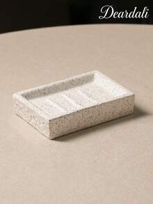 DearDali 1pc Nordic Minimalist Textured Ceramic Soap Dish, INS Style Niche Bathroom Storage Box, Decorative Vessel, Suitable For Bath Soap, Facial Soap, Laundry Soap, Bathroom, Washbasin, Home Decor, Bathroom Storage, Home Gift - Multicolor - View 9