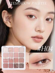 HOLD LIVE 16 色眼影盘，哑光和闪光色调，包括桃色、甜瓜色、蓝色、腮红色 - H04 - 查看 5