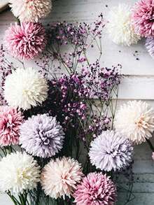 5/25/1pc Artificial Dahlia/Realistic Chrysanthemum - Pink Bouquet, Easy To Use, Durable, Lavender Fake Rose With Stem, Suitable For DIY Wedding Decor, Centerpiece, Bouquet And Flower Basket, Home Decor - Multicolor - View 3