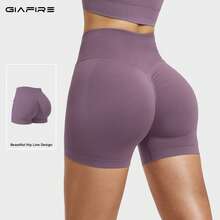 Women's Knitted High Elasticity Sports Shorts, Butt-Lifting Design, Perfect For Sports And Exercise - Lilac Purple - View 9