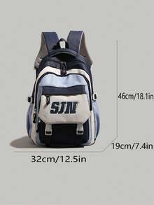 [ Backpack | Multi-Color Options . Versatile For Campus & Commute]Organized Storage. Thickened Back Padding + Adjustable Shoulder Straps, Comfortable To Wear Without Shoulder Pressure; Suitable For Daily Commute, Short Trips, Classes And Self-Study. - Multicolor - View 2
