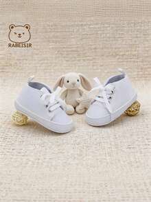Spring Summer Autumn Infant Pre-Walker Shoes, Breathable Infant Pre-Walker Shoes 0-1.5 Years Old, Classic Versatile - White - View 2