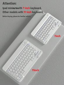 Étui à rabat de luxe de couleur unie antichoc compatible avec le clavier pour iPad. Étui premium prenant en charge la fonction de veille/réveil automatique, clavier sans fil Bluetooth amovible, support ultra-fin et léger, avec fente pour stylo. Cadeau de printemps d'anniversaire Gris clair - Gris pâle - Voir 10