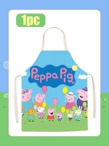 Peppa Pig Cartoon Household Waterproof Four-Piece Waterproof And Oil-Repelling Fabrics Wide Collar Tieless Design Anti-Dirt And Protection Garment For Cooking, Baking, Handicraft Painting, And Kitchen Cleaning Adult Cartoon Apron - Multiple Styles - View 6