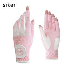 PGM 1 Pair Women Microfiber Golf Gloves Breathable Mesh Anti-Slip Adjustable Wrist Strap Ladies Sports Gloves For Left & Right Hand Pink White - ST031-sT034 - View 25