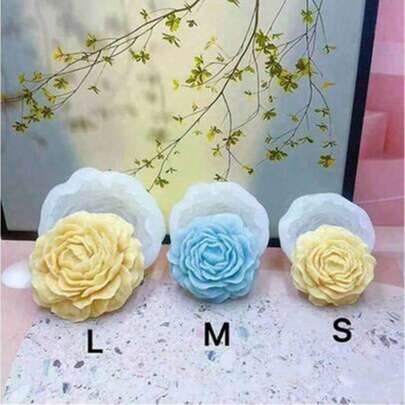 1pc Peony Rose Scented Candle Silicone Mold DIY Peony Silicone Mold Plaster Aromatherapy Stone Home Decor Silicone Mold