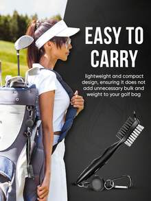Golf Club Brush Groove Cleaner With Retractable Zip-Line Golf Cleaning Brush For Golf Bag Multiple-Use Golf Club Cleaner Tool For Men Women Practical Golf Gifts For Golf Beginner Golf Enthusiast Portable Small Golf Essential Accessories - Multicolor - View 5