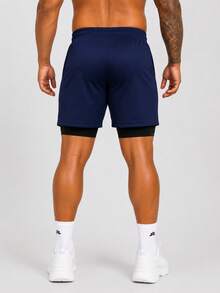 Kit 3 Shorts Masculino Plus size Compressao Fitness Esportivo Dry Fit para Academia Treino Corrida Futebol - Preto/Chumbo/Marinho - Visão 6