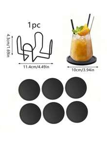 6/12 Pcs Coasters With Holder For Beer, Coffee, Silicone Coaster Set For Table Decor For Kitchen, Bar, Dining Room, Living Room, Housewarming Gifts - Multicolor - View 8