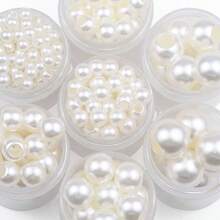10-200pcs Beige Large Hole Faux Pearl Acrylic Beads DIY Jewelry Making Bracelet, Necklace, Keychain Pendant Other Handicraft Material Accessories - Large Hole Faux Pearl - View 5