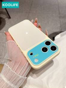 KOOLIFE 1件多巴胺色塊防震全包手機殼,適用於 iPhone 18 Pro Max、16 Pro Max、15 Pro Max、17 Pro、13、14 Pro Max - 藍+白 - 查看 9