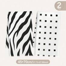 2pcs Black & White Minimalist Zebra Stripe Distressed Square Print Kitchen Towels Dish Towels 40*60cm/45*70cm Ultra-Fine Microfiber Polyester Material Modern Soft Dish Cloths Kitchen Towels, Dish Towels, Hand Towels, Dish Cloths, Home Decor, Kitchen Decor, Cooking Baking Hand Towels Kitchen Accessories Machine Washable Cleaning Daily Necessities Suitable For Restaurant Kitchen Daily Decoration And Gifting All Season - Multicolor - View 12