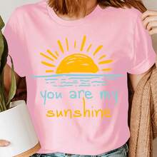 You Are My Ray Of Sunshine, Summer Vibes, Sun-Kissed, Summer, Women's T-Shirt #Schemise Cotton Summer - Black - View 5