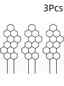 1pc Hexagonal Plant Stand, Practical Gardening Tool, Made Of Multiple Interconnected Hexagonal Hollow Design, Vertical Rectangular Shape, Easy To Insert Into Soil, Stable Support, Suitable For Most Potted Plants, Vines Can Climb Through Hexagonal Holes - Multiple Styles - View 16