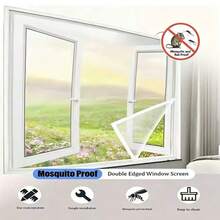 White Window Screen, Mosquito Netting, Window-Mounted Mosquito Net, Self-Adhesive Mosquito Net, Mosquito And Insect Screen, Mosquito Net, Mosquito Door Curtain Screen. Effectively Blocks Mosquitoes. - Screen Windows - View 75