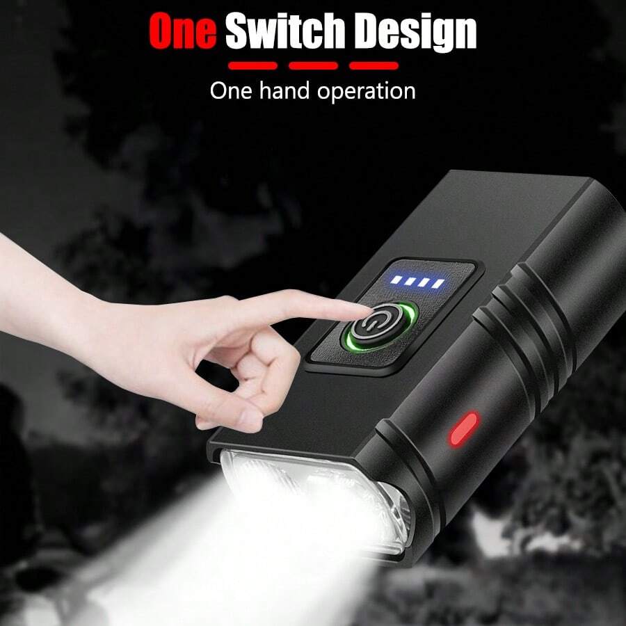 1 đèn trước xe đạp mini bằng nhựa ABS, LED kép, sạc USB Type-C, có đèn báo nguồn, chống nước, dây đeo gắn silicone điều chỉnh được, nhiều chế độ độ sáng, đèn pha xe đạp cho đạp xe đêm, xe đạp địa hình, xe đạp đường trường, chiếu sáng an toàn - Đèn xe đạp - Xem 1