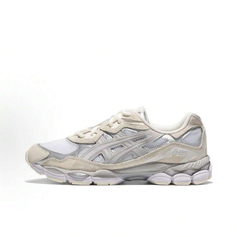 ASICS Gel-NYC Sneakers - Authentic Unisex Retro Lifestyle Running Shoes | Viral 2026 Sportstyle Urban Trainers | Premium Gel Technology Cushioning | Durable Suede & Mesh Performance Footwear | Classic Comfort Daily Sneakers - 米色 白色 銀色 - 查看 1