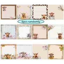 3/9/12 Pack Highland Cow Sticky Note Set - Cute Cow And Flower Design, Durable Paper, Perfect For Birthday Parties, Home, School And Office, Ideal Gift For Women On Valentine's Day - one-size - View 14