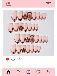 Press On False Nails - Brown - View 4