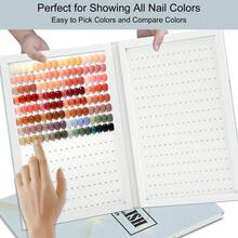 1 Set 480 Colors Toe Nail Color Display Card, Embedded Nail Shape Manicure Sample Book, Salon Manicure Tool Display Rack, Includes 600pcs Fake Nails And 500pcs Numbered Color Labels - White - View 4