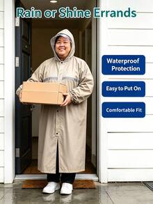 1pc Unisex Plus Size Full Body Raincoat, One-Piece Long Raincoat, Oxford Fabric Outdoor Cycling Hiking Raincoat, Full Body Raincoat For Delivery Riders, Motorcycle Riding Raincoat, Suitable For Rainy Season, Rainy Days, Halloween, Christmas - Multicolor - View 4