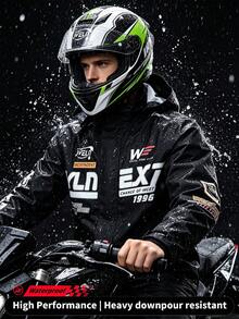 Outdoor Waterproof Jacket Set, Including Jacket, Rain Pants, Shoe Cover And Storage Bag, Windproof And Reflective Full Coverage Outdoor Rain Gear, Suitable For Cycling, Hiking, Motorcycle, Fishing - Black XXL - View 10