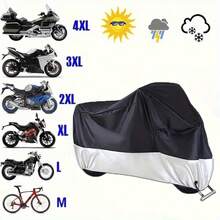 2027 New Winter Motorcycle Cover, Silver Coated Thickened Snowproof Waterproof, Outdoor Sun Protection Dustproof Car Cover, With Lock Hole Windproof Rope, Multi-Color Universal Fit - Black and Silver Car Cover - View 9